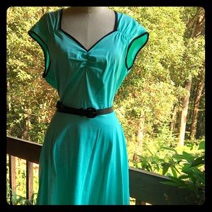 Pin-Up-Girl Clothing mint blue w/Black piping.